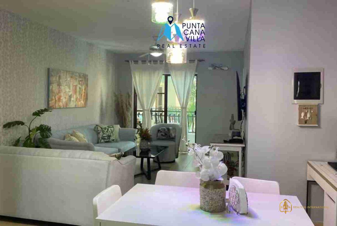 Condo for sale in Los Corales Punta Cana living room view .jpeg