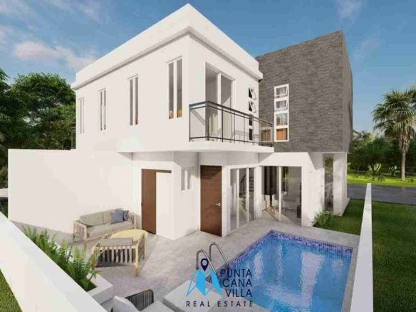 Stunning Two Bedroom Townhouse with Pool for Sale in Bavaro, Punta Cana