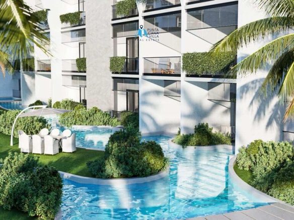 Ground-floor swim-up Punta Cana condo for sale, 2-bed, pool, beach gated community with golf.