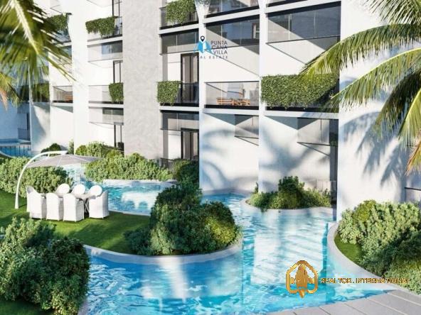 Ground-floor swim-up Punta Cana condo for sale,  2-bed, pool, beach gated community.