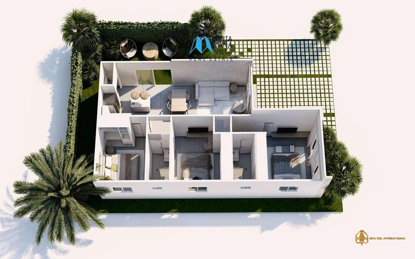 Luxurious three bedroom villa for sale in Macao, Punta Cana, View Macao Crasqui () Luxurious three bedroom villa for sale in Macao, Punta Cana, View Macao Crasqui ()