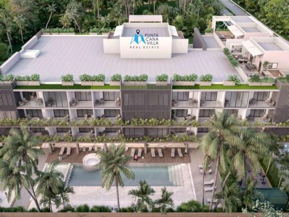 Elegant one-bedroom condo for sale in Cuidad Las Canas, Cap Cana, with electronic access, beach-type pool plus a lot more to offer