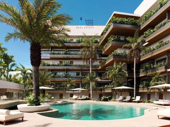 For sale in Cap Cana, two-bedroom condo in Galia Residences
