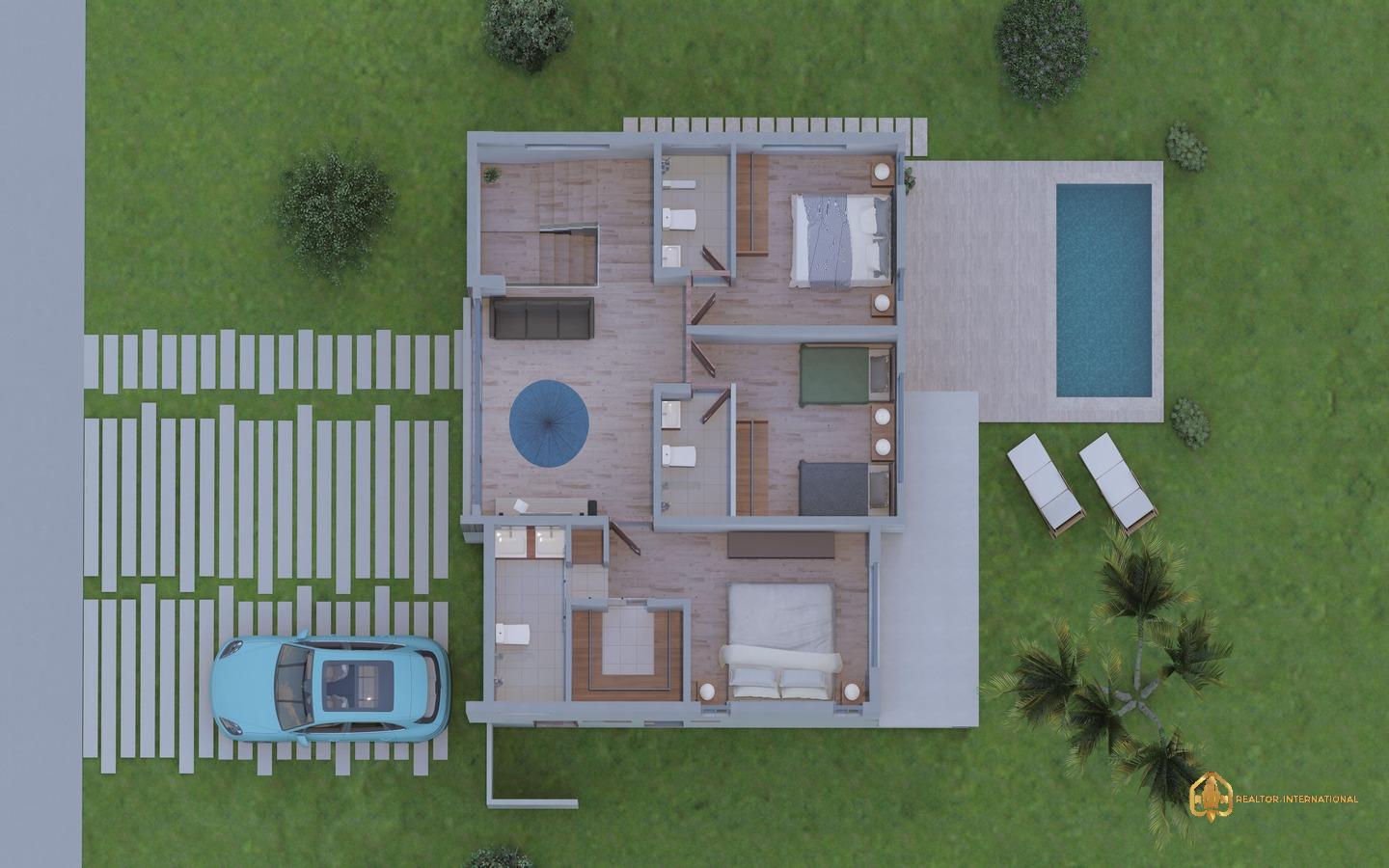 For sale in Punta Cana, three bedroom villa in Vista Cana, Blisstrails () For sale in Punta Cana, three bedroom villa in Vista Cana, Blisstrails ()