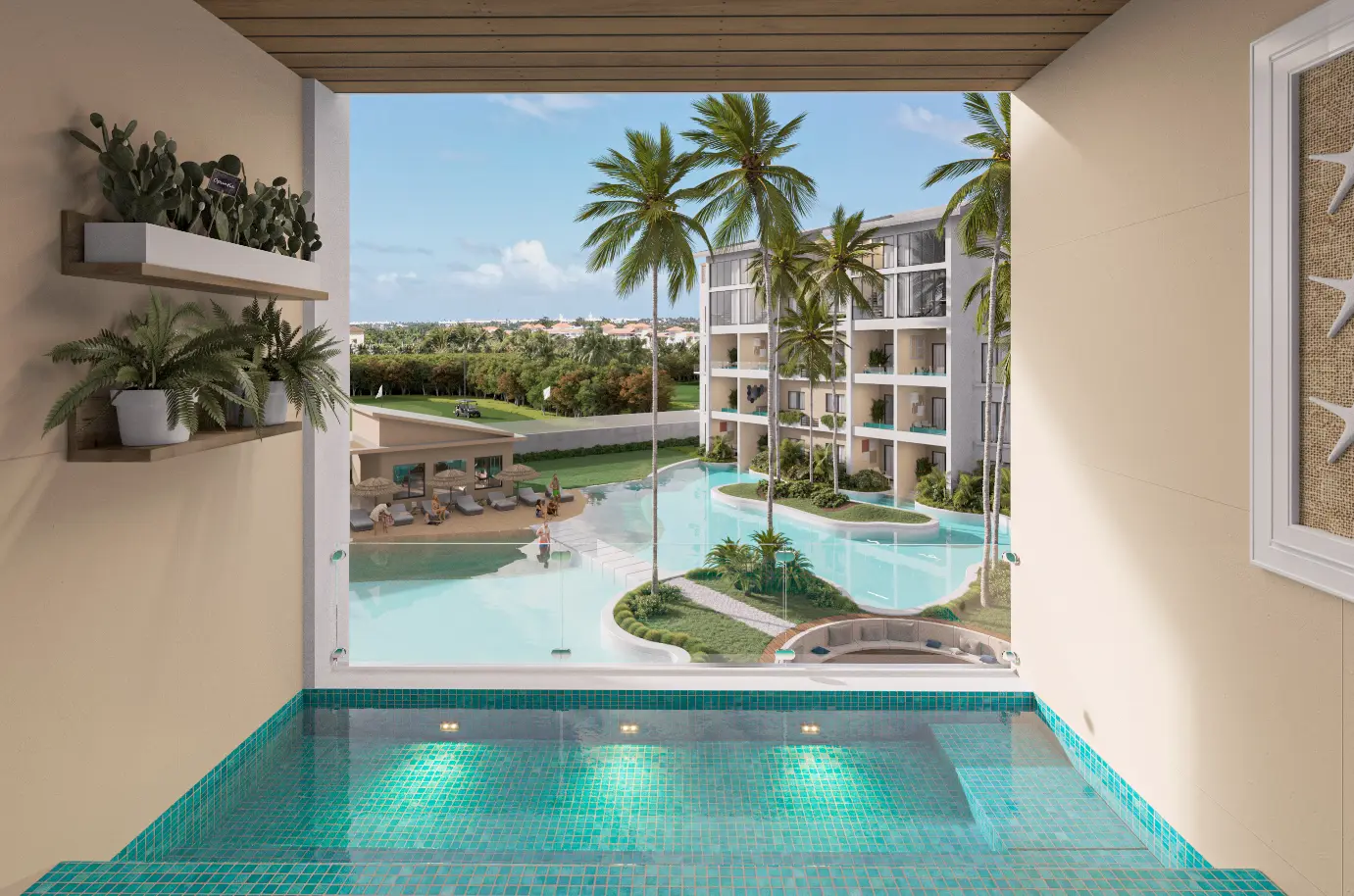 ID , Mystiq Bay, One Bedroom Penthouse For Sale In White Sands, Punta Cana With View to Golf Course ()