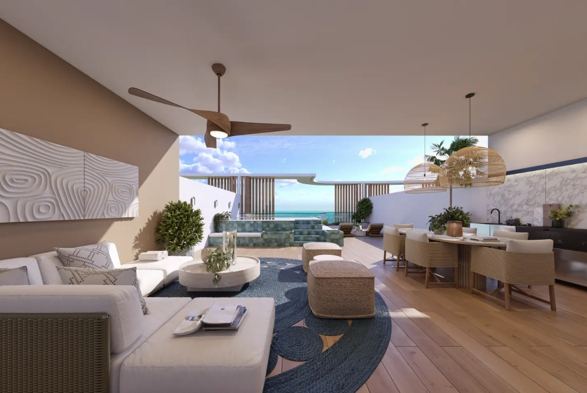 ID , Palm Beach Residences, One Bedroom Penthouse For Sale In Cap Cana ()