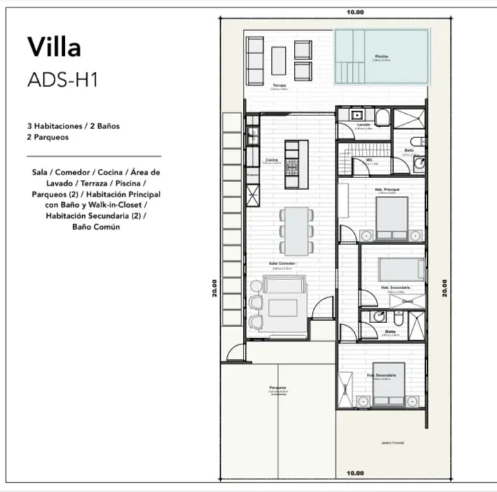 ID Ciudad Bavaro Three bedroom villa for sale in Punta Cana with golf course