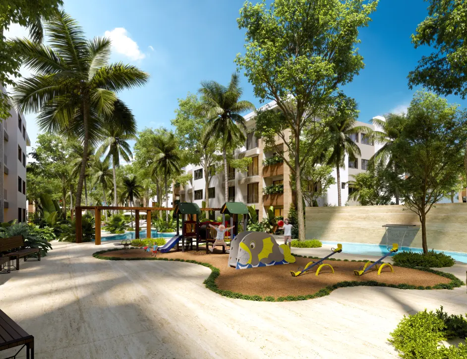 ID Garden City One Bedroom Apartment for Sale in Bavaro, Punta Cana with Private Green Space ()