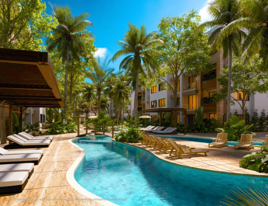 ID Garden City One Bedroom Apartment for Sale in Bavaro, Punta Cana with Private Green Space ()