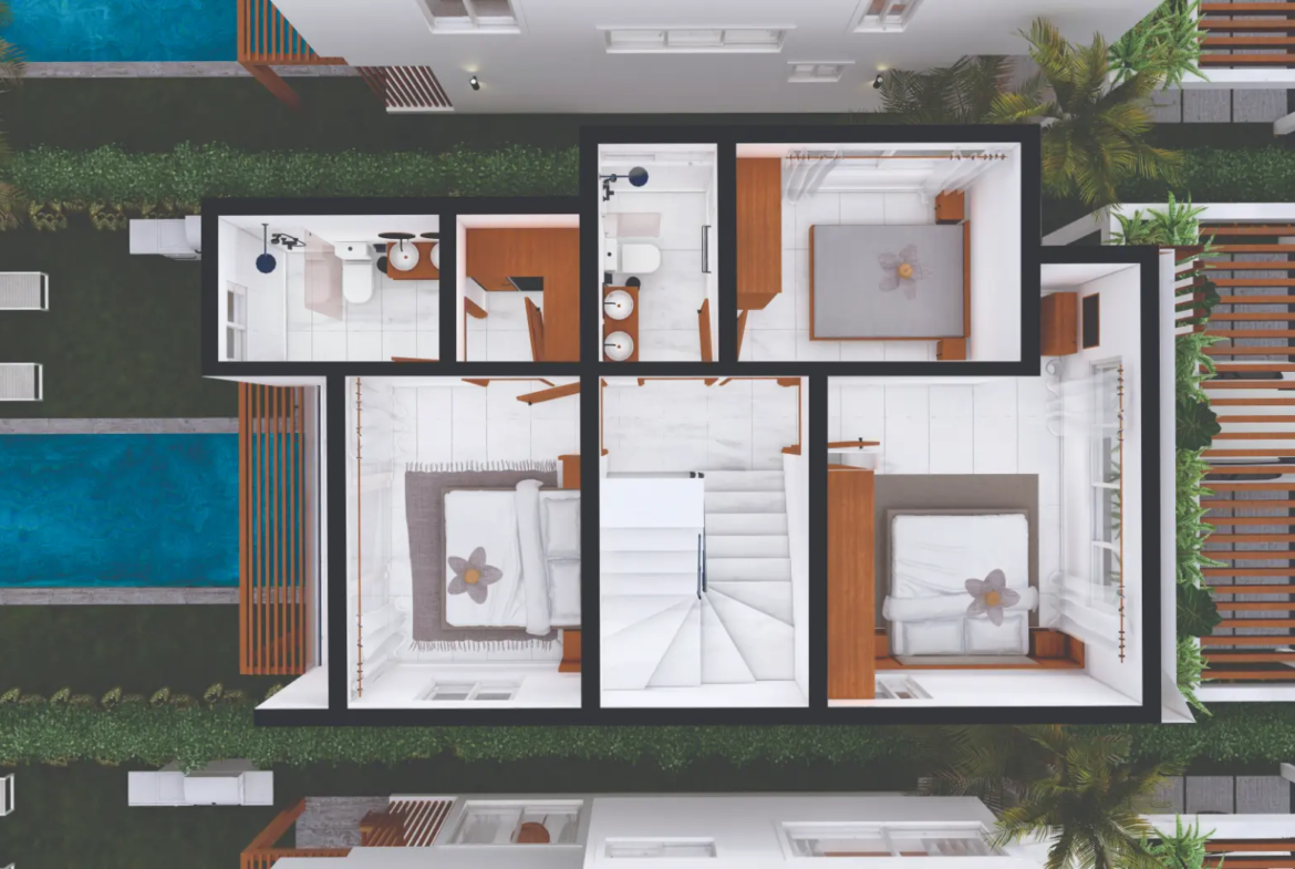 ID , Palm Oasis Gardens Bedroom Villa with Beach Shuttle in White Sands, Punta Cana ()