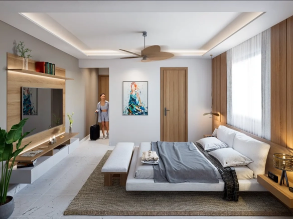 ID Modern Bedroom Villa for Sale in Punta Cana’s Central Town – Private Patio and Premium Design ()