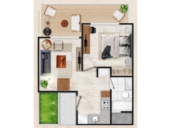 ID Modern Bedroom Condo in Vista Cana – Private Backyard & Elevator Access ()