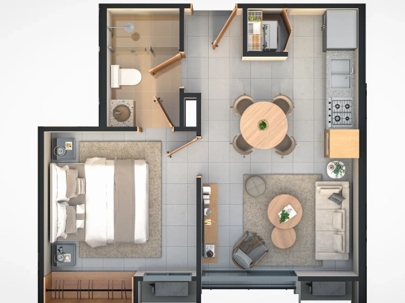 Modern One-Bedroom Apartment for Sale at Bavaro Island II, Pueblo Bavaro, Punta Cana